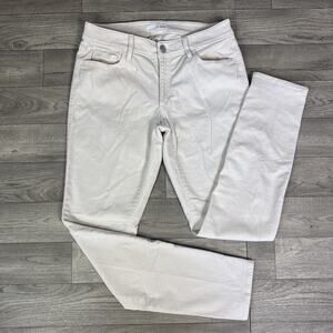 LOFT Mid Rise Corduroy Curvy Skinny Pants Ivory sz 28/6